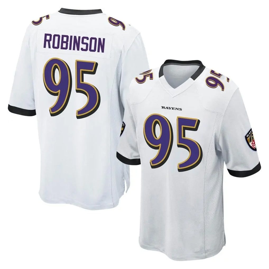 Ncoe B.Ravens #95 Tavius Robinson Player White Home Game Stitched Jerseys
