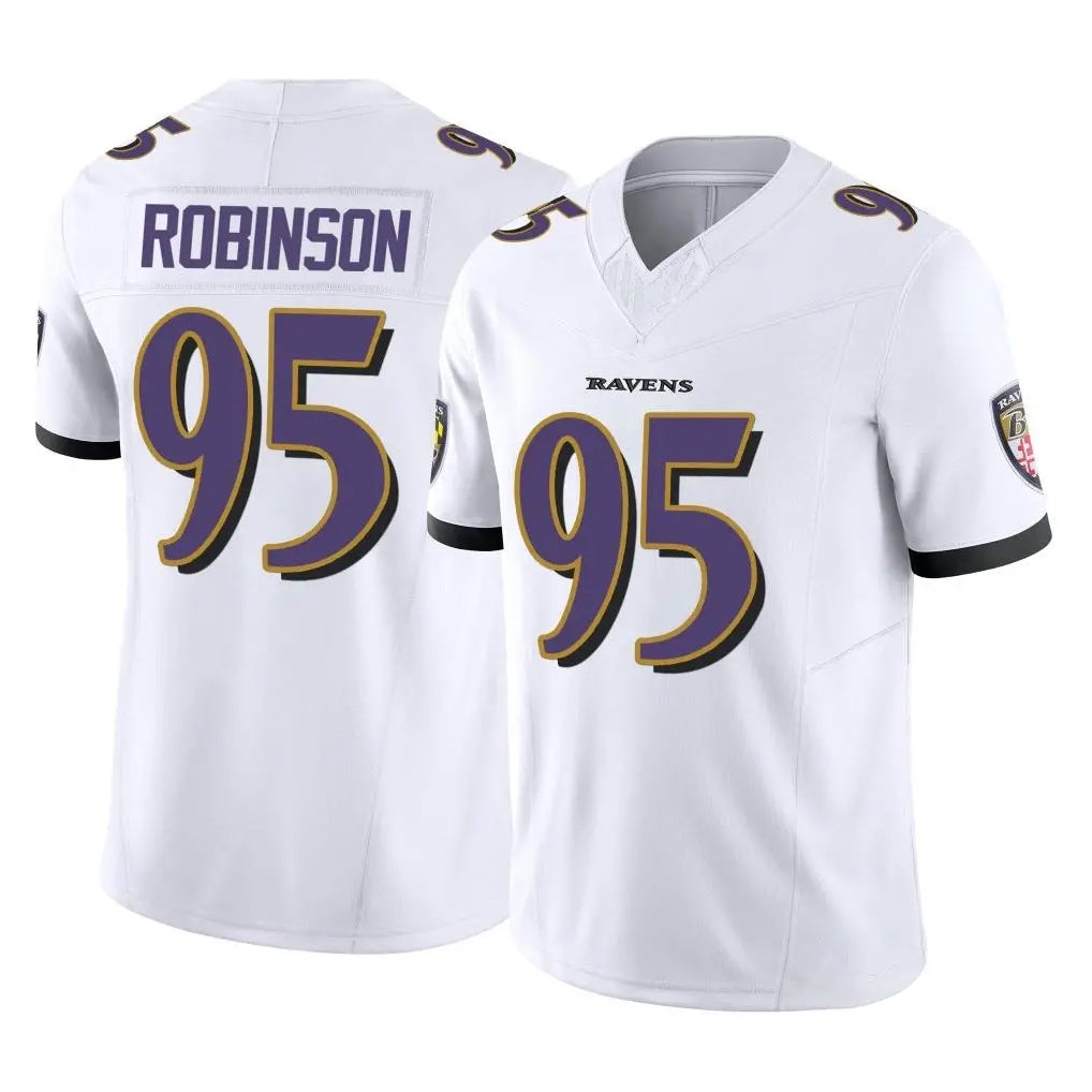 Ncoe B.Ravens #95 Tavius Robinson Player White Vapor F.U.S.E. Limited Home Game Stitched Jerseys