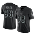 Ncoe B.Ravens #98 Travis Jones Player Black REFLECTIVE Limited Stitched Jerseys