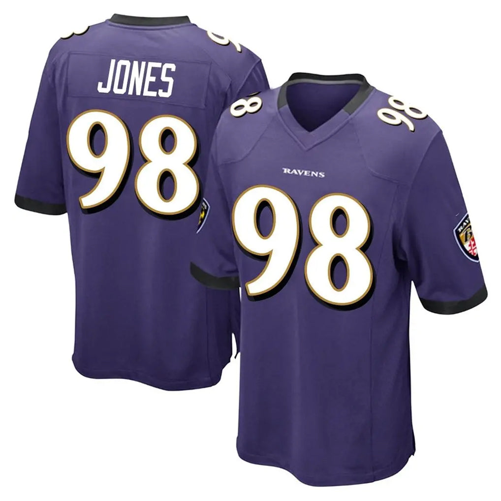 Ncoe B.Ravens #98 Travis Jones Player Purple Color Rush Home Game Stitched Jerseys