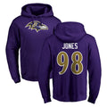 Ncoe B.Ravens #98 Travis Jones Player Purple Salute to Service Pullover Hoodie Stitched Jerseys