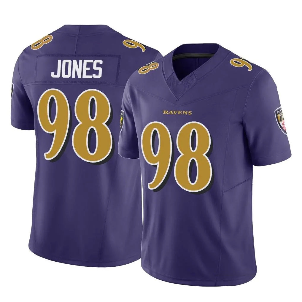 Ncoe B.Ravens #98 Travis Jones Player Purple Vapor F.U.S.E. Limited Stitched Jerseys