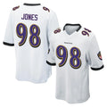 Ncoe B.Ravens #98 Travis Jones Player White Home Game Stitched Jerseys