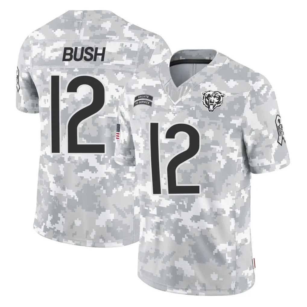 Ncoe C.Bears #12 Devin Bush Player Arctic Camo Salute to Service Limited Stitched Jerseys