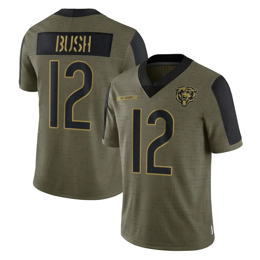 Ncoe C.Bears #12 Devin Bush Player Olive Salute to Service Limited Stitched Jerseys