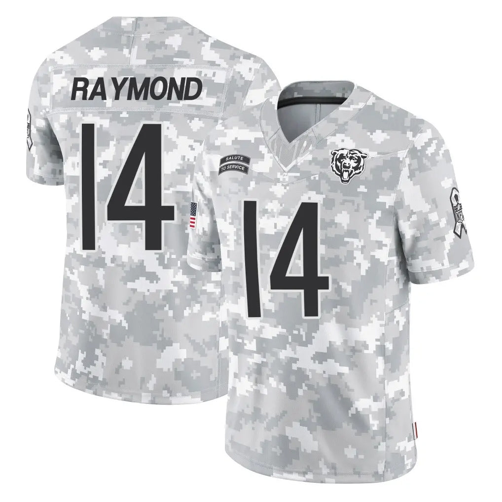 Ncoe C.Bears #14 Kalif Raymond Player Arctic Camo Salute to Service Limited Stitched Jerseys