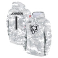 Ncoe C.Bears #1 Jaylon Johnson Player Arctic Camo Salute to Service Pullover Hoodies Limited Stitched Jerseys