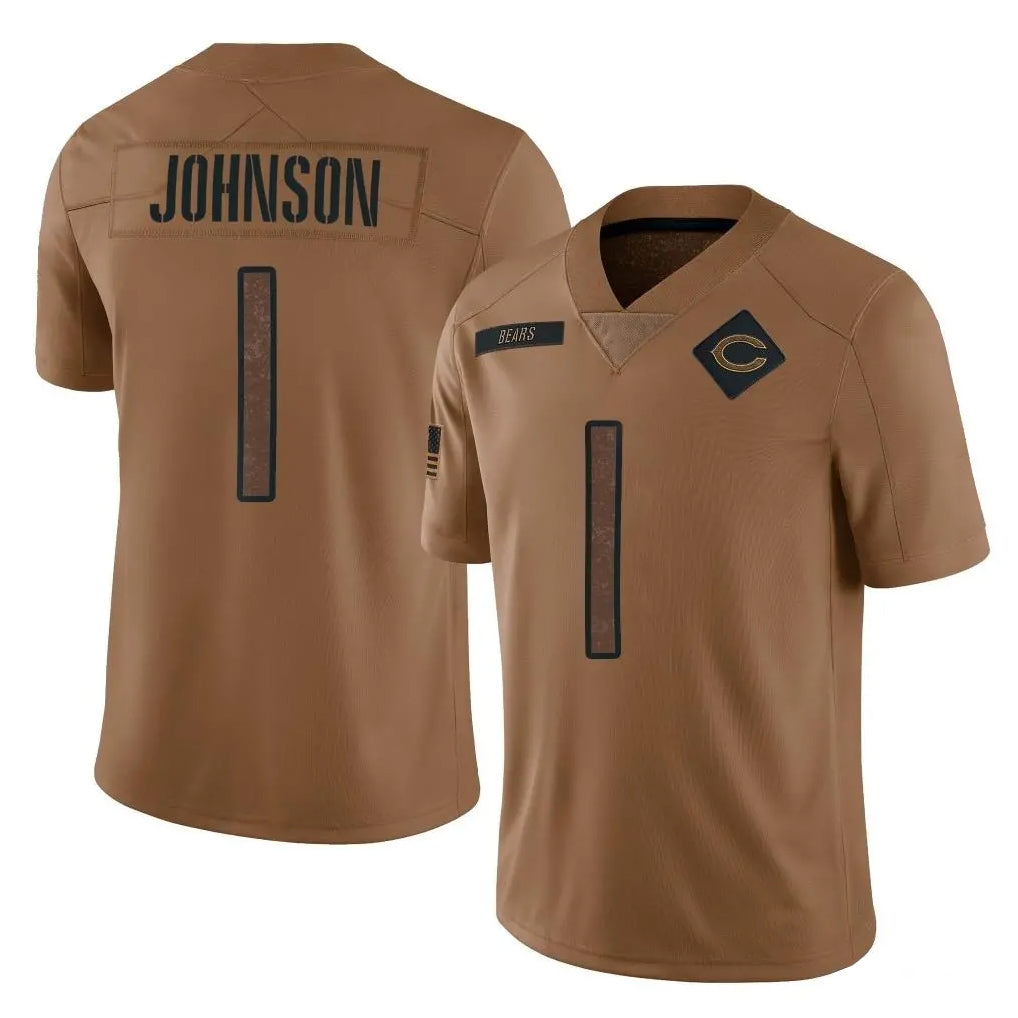 Ncoe C.Bears #1 Jaylon Johnson Player Brown Salute to Service Limited Stitched Jerseys