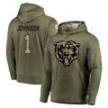 Ncoe C.Bears #1 Jaylon Johnson Player Olive Salute to Service Pullover Hoodies Home Game Stitched Jerseys