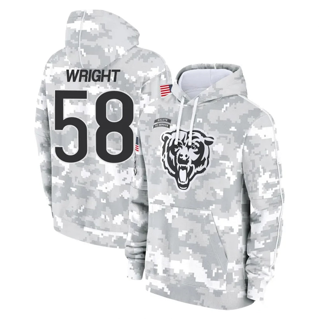 Ncoe C.Bears #58 Darnell Wright Player Arctic Camo Salute to Service Pullover Hoodies Limited Stitched Jerseys