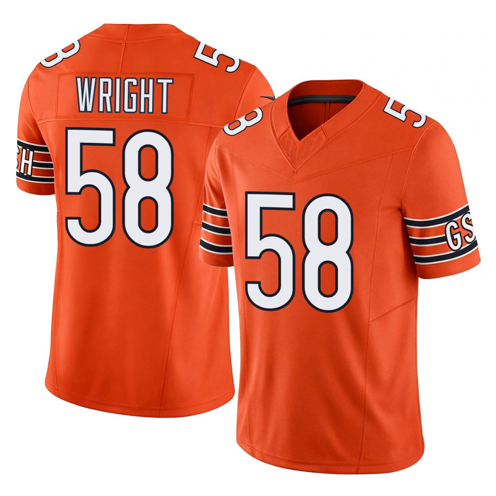 Ncoe C.Bears #58 Darnell Wright Player Orange Vapor F.U.S.E. Limited Home Game Stitched Jerseys