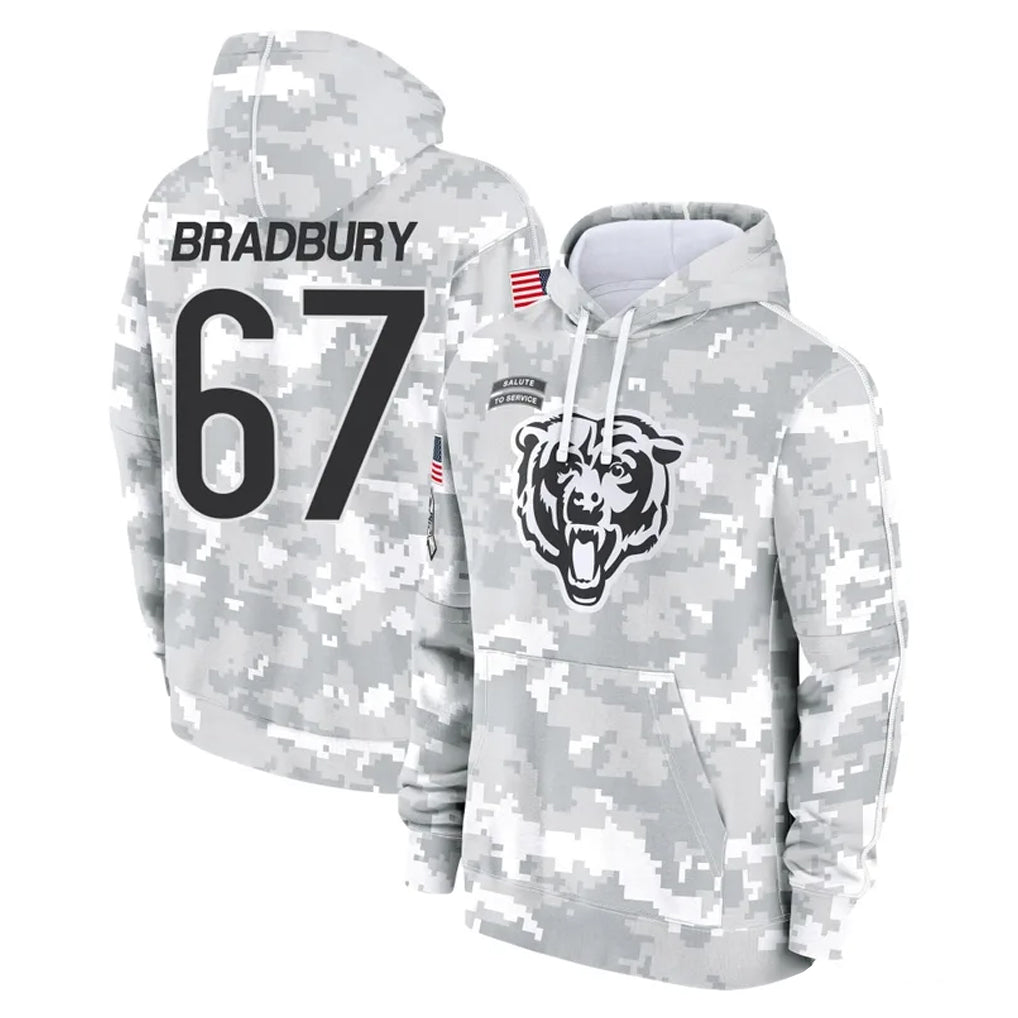 Ncoe C.Bears #67 Garrett Bradbury Player Arctic Camo Salute to Service Pullover Hoodies Limited Stitched Jerseys