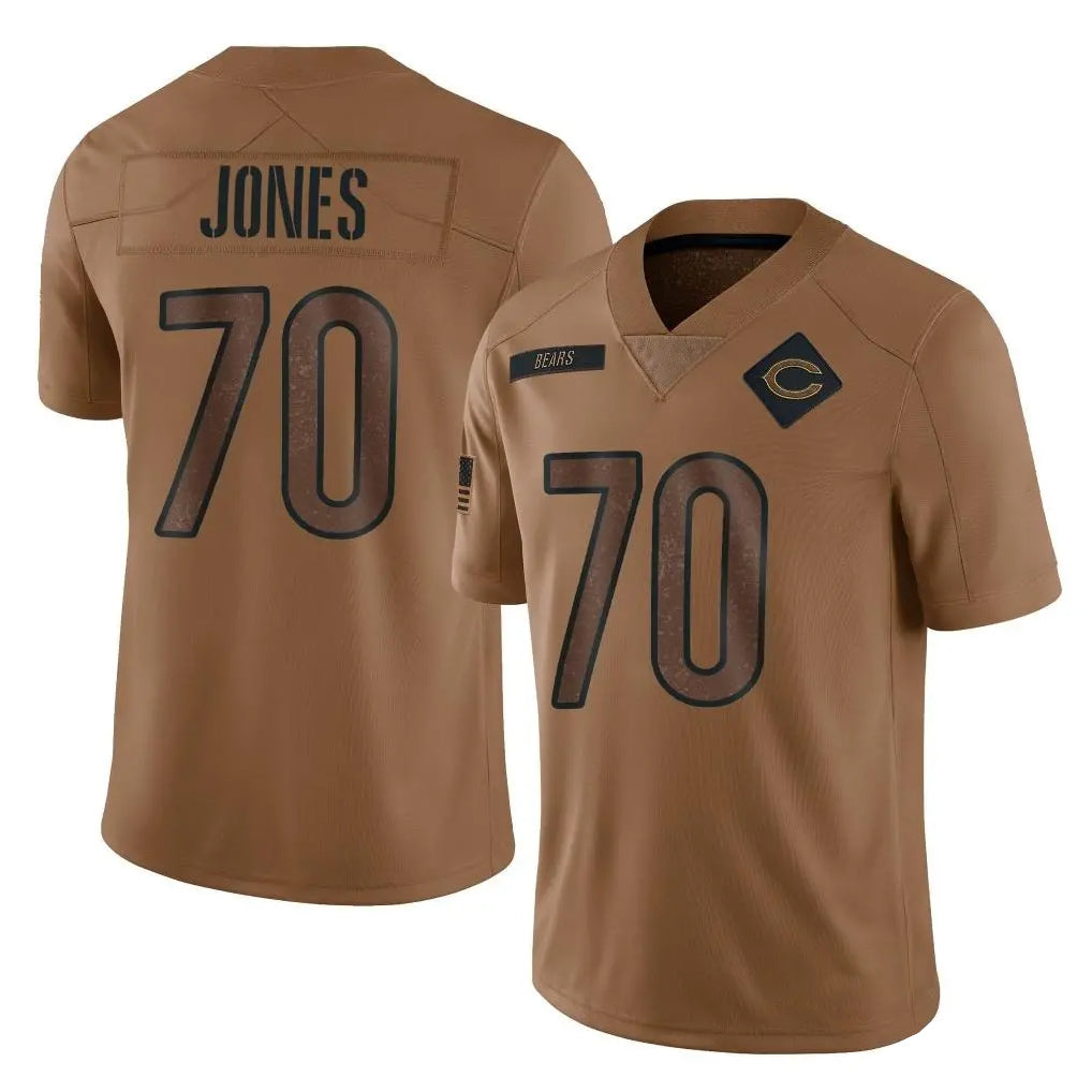 Ncoe C.Bears #70 Braxton Jones Player Brown Salute to Service Limited Stitched Jerseys
