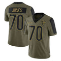 Ncoe C.Bears #70 Braxton Jones Player Olive Salute to Service Limited Stitched Jerseys