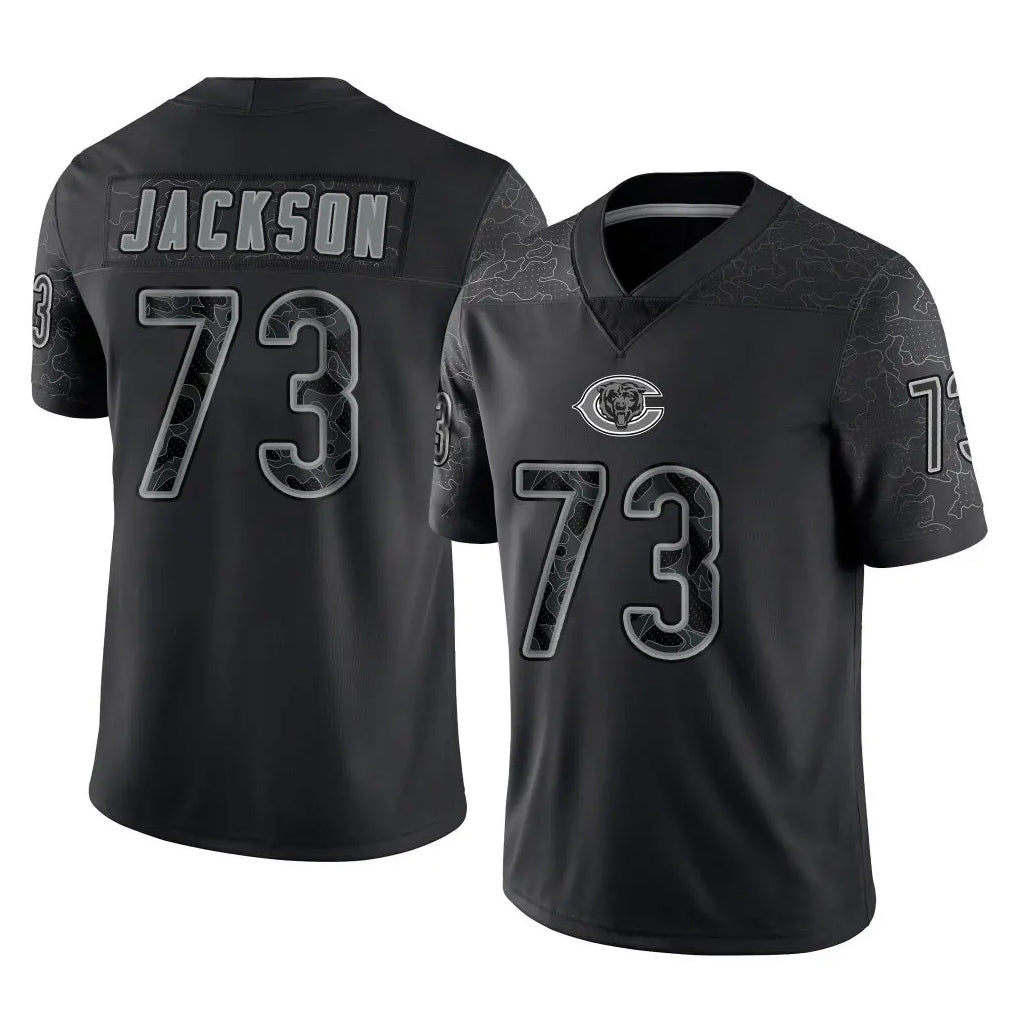 Ncoe C.Bears #73 Jonah Jackson Player Black REFLECTIVE Limited Game Stitched Jerseys