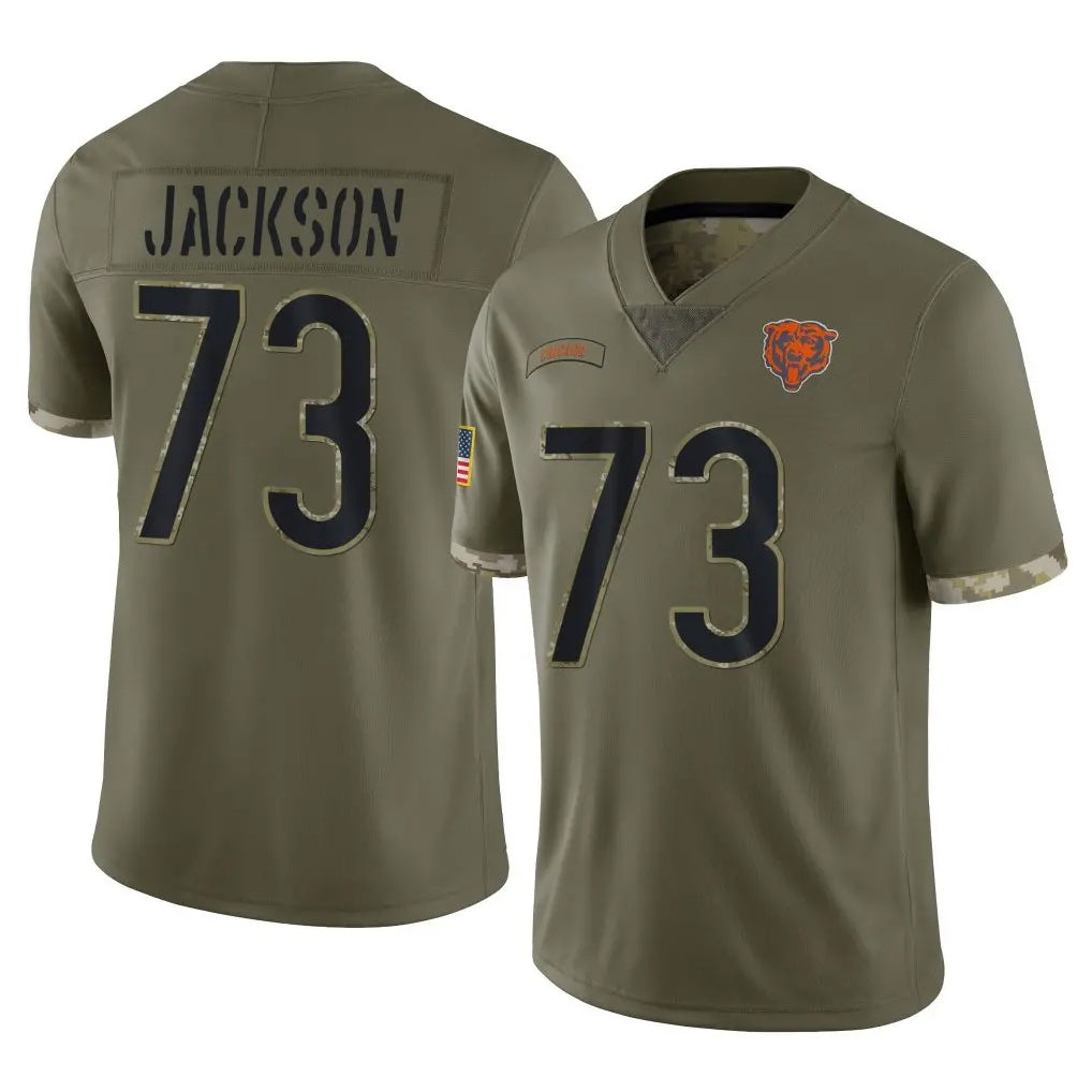 Ncoe C.Bears #73 Jonah Jackson Player Olive Salute to Service Limited Game Stitched Jerseys
