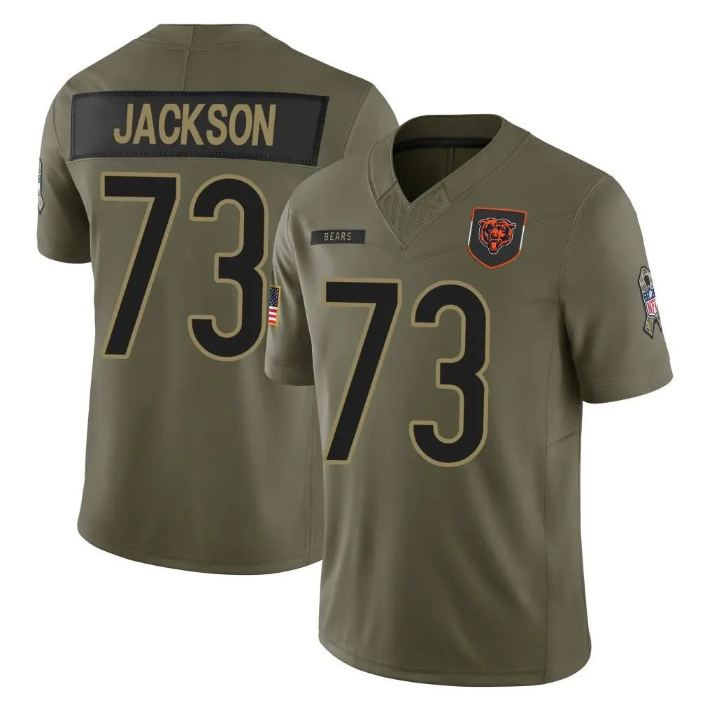 Ncoe C.Bears #73 Jonah Jackson Player Olive Salute to Service Limited Home Game Stitched Jerseys