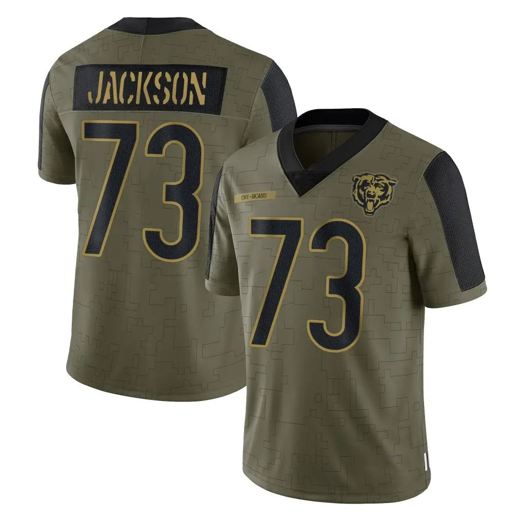 Ncoe C.Bears #73 Jonah Jackson Player Olive Salute to Service Limited Stitched Jerseys