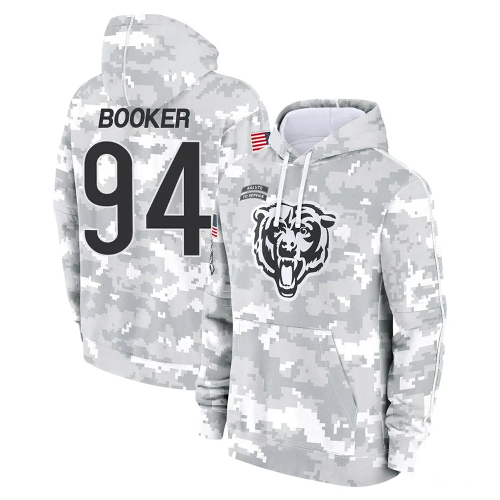 Ncoe C.Bears #94 Austin Booker Player Arctic Camo Salute to Service Pullover Hoodies Limited Stitched Jerseys