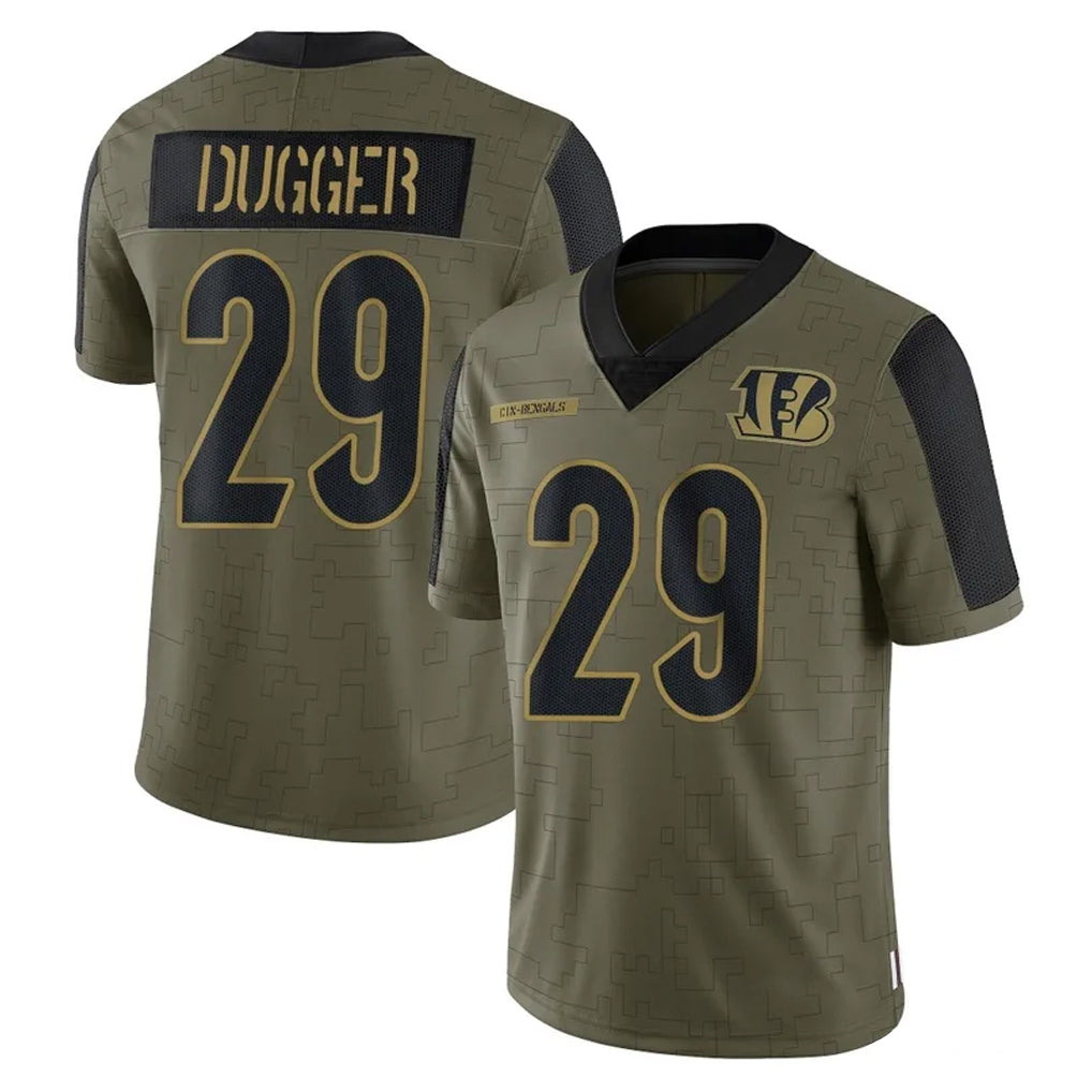 Ncoe C.Bengals #29 Kyle Dugger Player Olive Salute to Service Game Stitched Jerseys