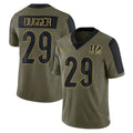 Ncoe C.Bengals #29 Kyle Dugger Player Olive Salute to Service Game Stitched Jerseys