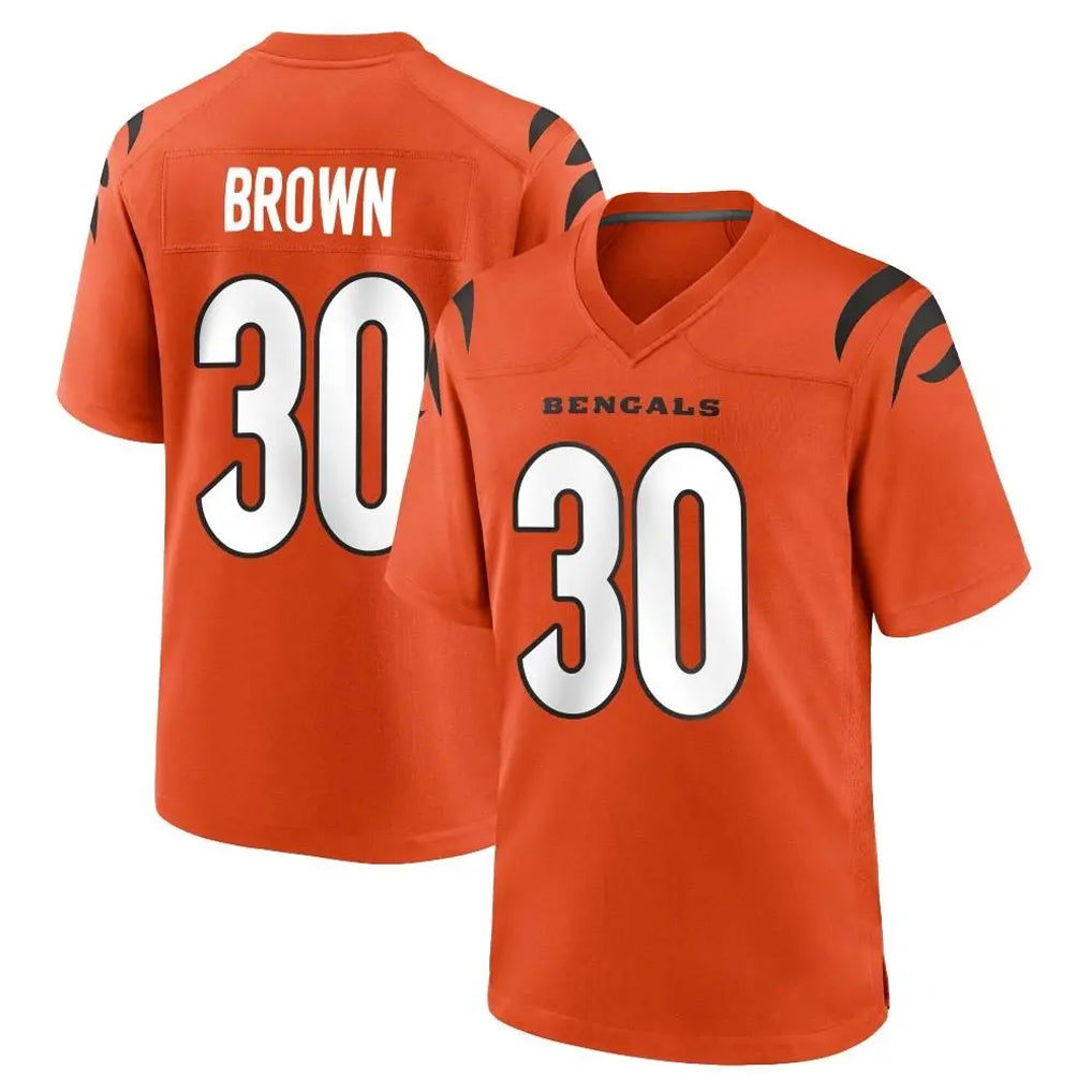 Ncoe C.Bengals #30 Chase Brown Player Orange Home Game Stitched Jerseys