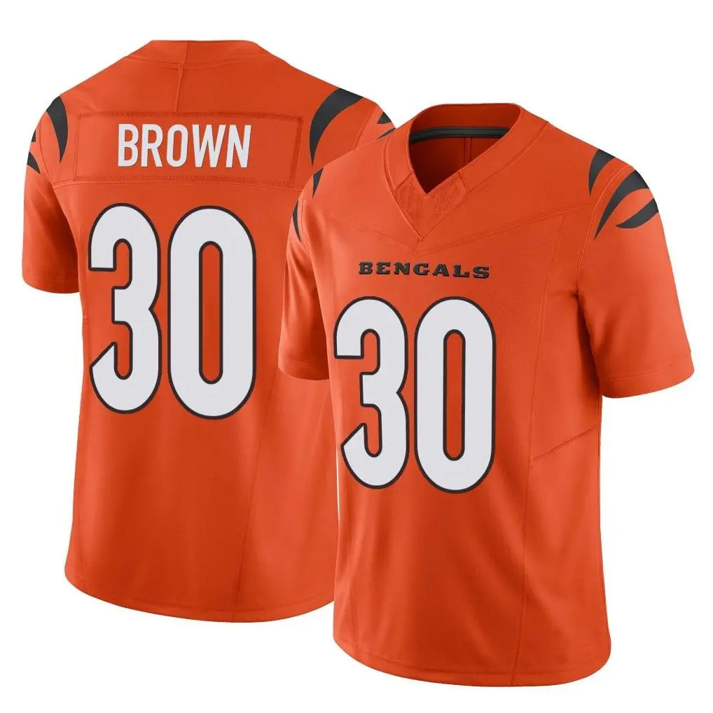 Ncoe C.Bengals #30 Chase Brown Player Orange Vapor F.U.S.E. Limited Home Game Stitched Jerseys