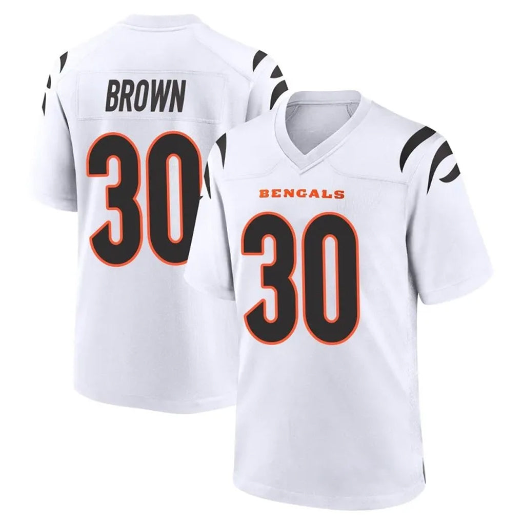 Ncoe C.Bengals #30 Chase Brown Player White Home Game Stitched Jerseys