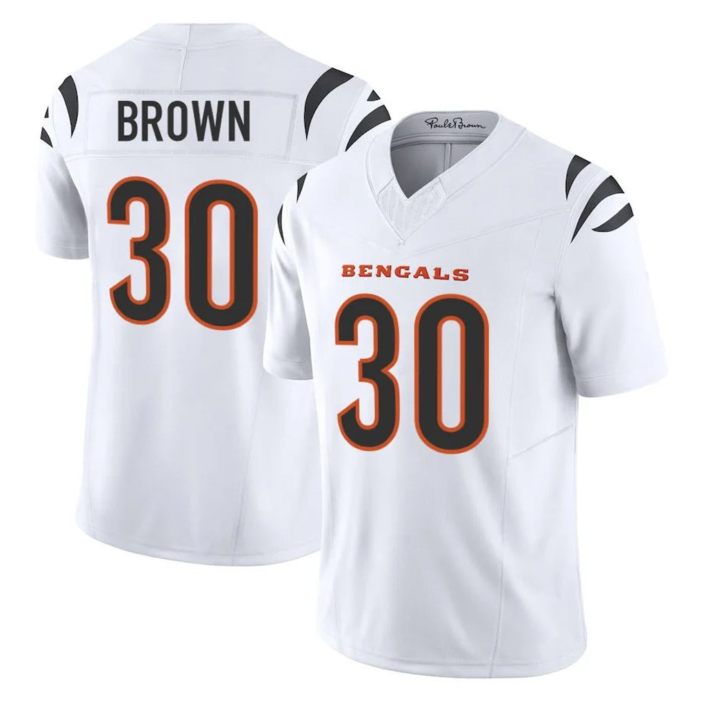 Ncoe C.Bengals #30 Chase Brown Player White Vapor F.U.S.E. Limited Home Game Stitched Jerseys