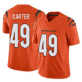 Ncoe C.Bengals #49 Barrett Carter Player Orange Vapor F.U.S.E. Limited Home Game Stitched Jerseys