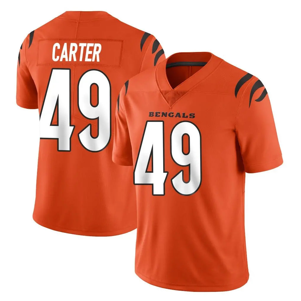 Ncoe C.Bengals #49 Barrett Carter Player Orange Vapor Untouchable Limited Home Game Stitched Jerseys
