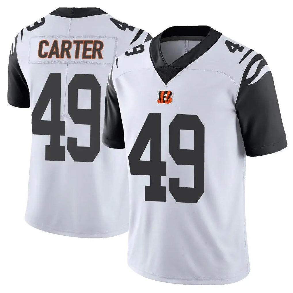 Ncoe C.Bengals #49 Barrett Carter Player White Color Rush Vapor Untouchable Limted Home Game Stitched Jerseys