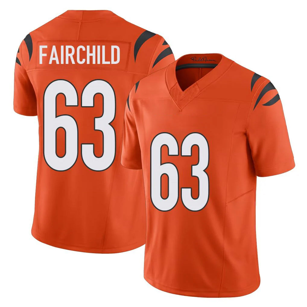 Ncoe C.Bengals #63 Dylan Fairchild Player Orange Vapor F.U.S.E. Limited Home Game Stitched Jerseys