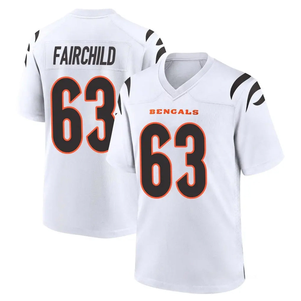 Ncoe C.Bengals #63 Dylan Fairchild Player White Home Game Stitched Jerseys
