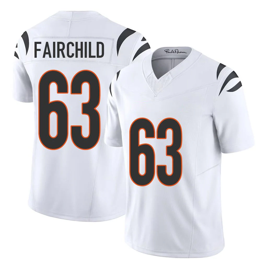 Ncoe C.Bengals #63 Dylan Fairchild Player White Vapor F.U.S.E. Limited Home Game Stitched Jerseys