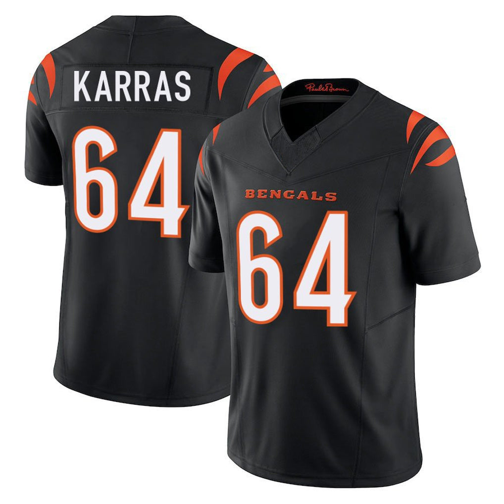 Ncoe C.Bengals #64 Ted Karras Player Black Vapor F.U.S.E. Limited Home Game Stitched Jerseys
