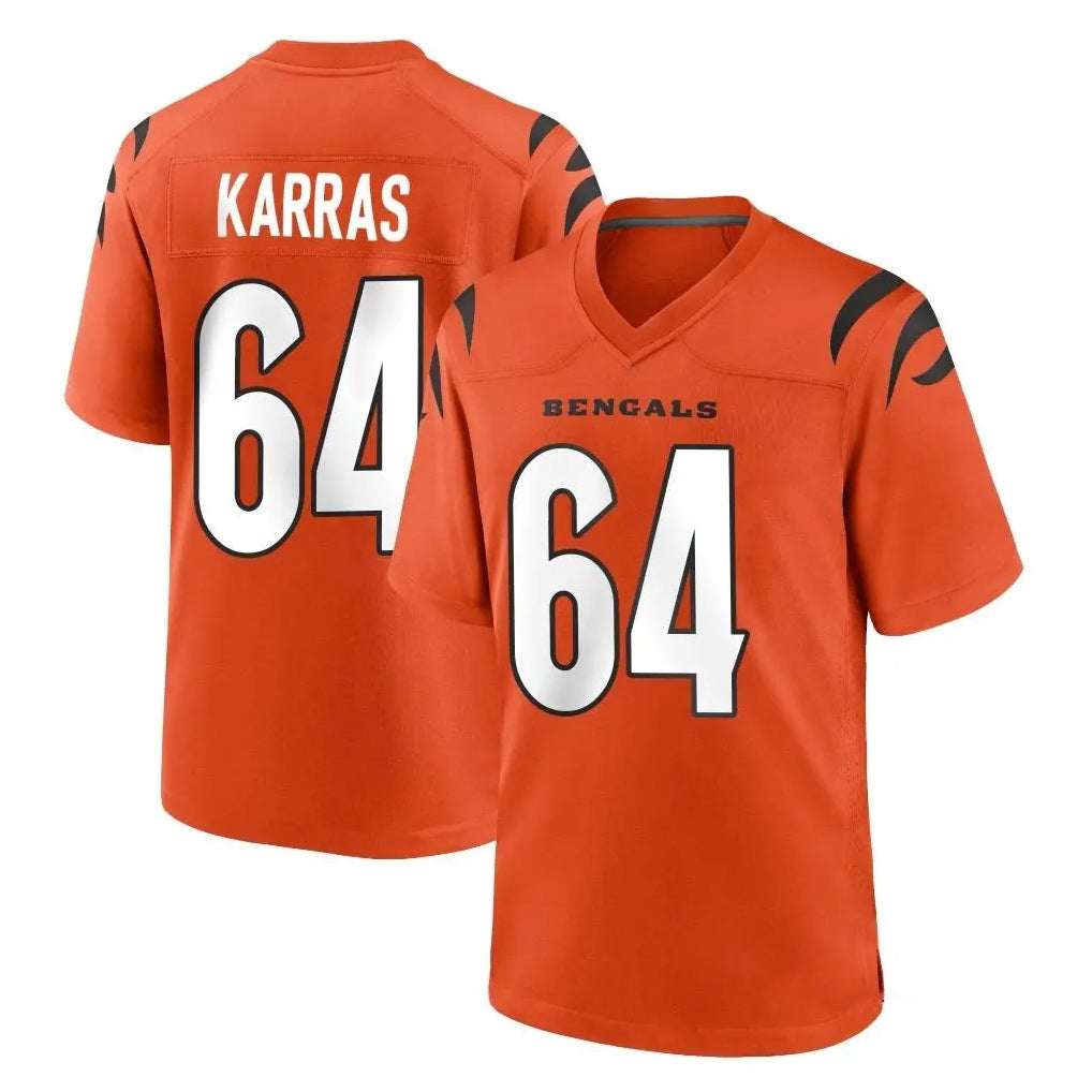 Ncoe C.Bengals #64 Ted Karras Player Orange Home Game Stitched Jerseys