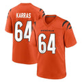 Ncoe C.Bengals #64 Ted Karras Player Orange Home Game Stitched Jerseys