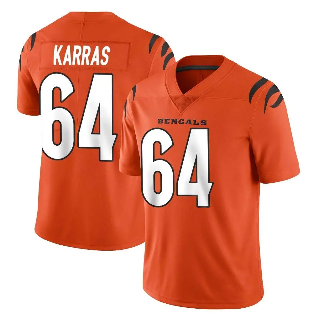 Ncoe C.Bengals #64 Ted Karras Player Orange Vapor Untouchable Limited Home Game Stitched Jerseys