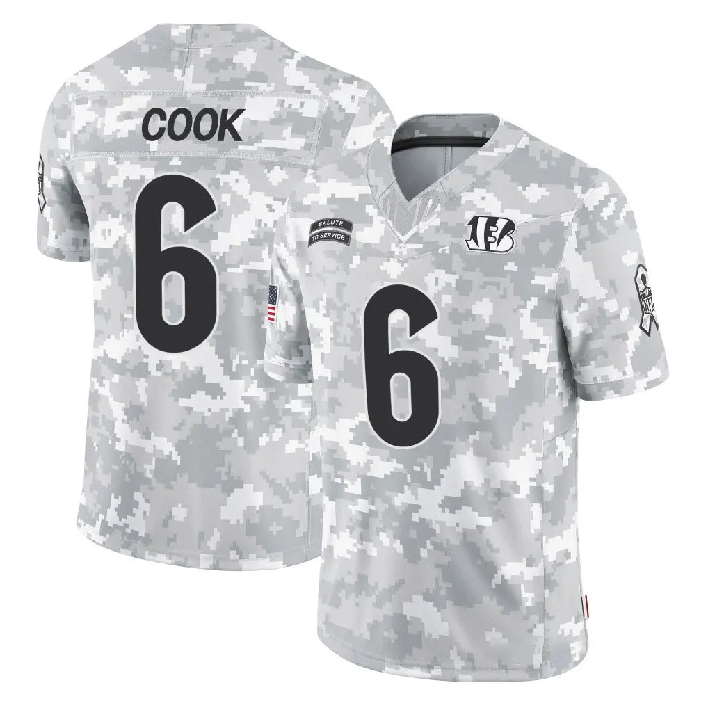 Ncoe C.Bengals #6 Brian Cook Player Arctic Camo Salute to Service Limited Stitched Jerseys