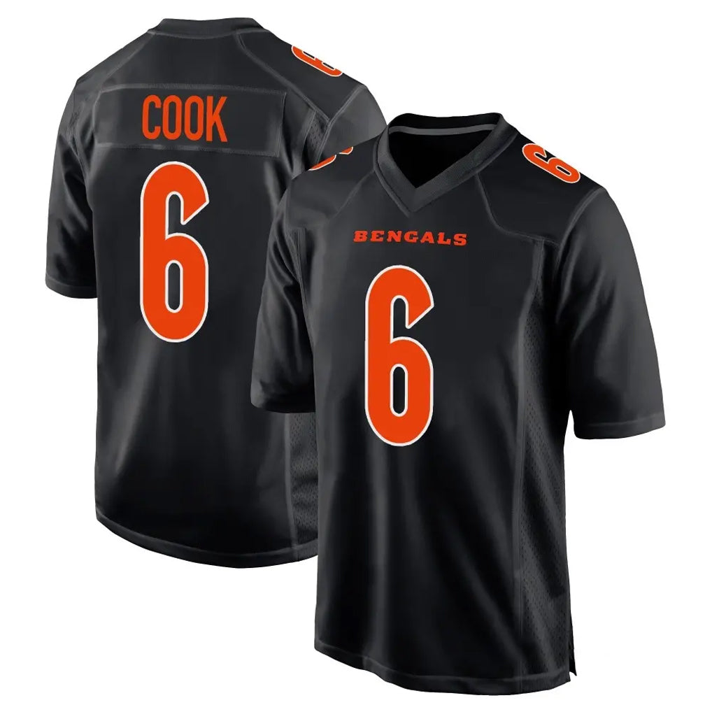 Ncoe C.Bengals #6 Brian Cook Player Black Fashion Game Stitched Jerseys