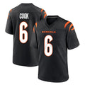 Ncoe C.Bengals #6 Brian Cook Player Black Home Game Stitched Jerseys