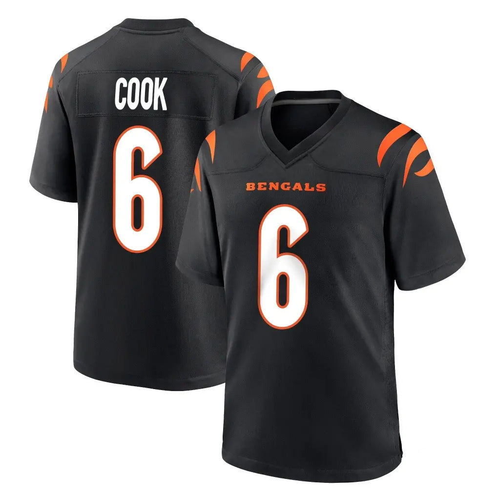 Ncoe C.Bengals #6 Brian Cook Player Black Home Game Stitched Jerseys