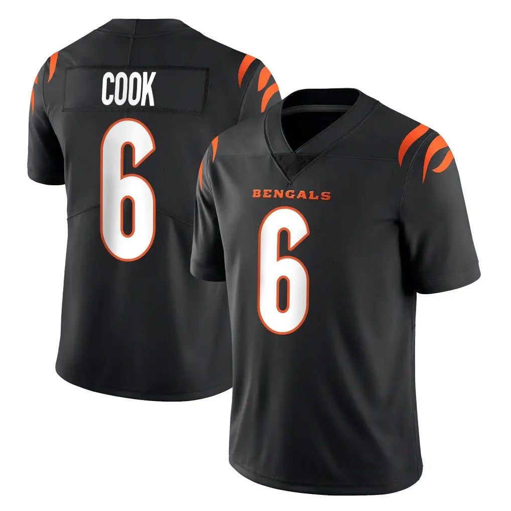 Ncoe C.Bengals #6 Brian Cook Player Black Vapor Untouchable Limited Home Game Stitched Jerseys