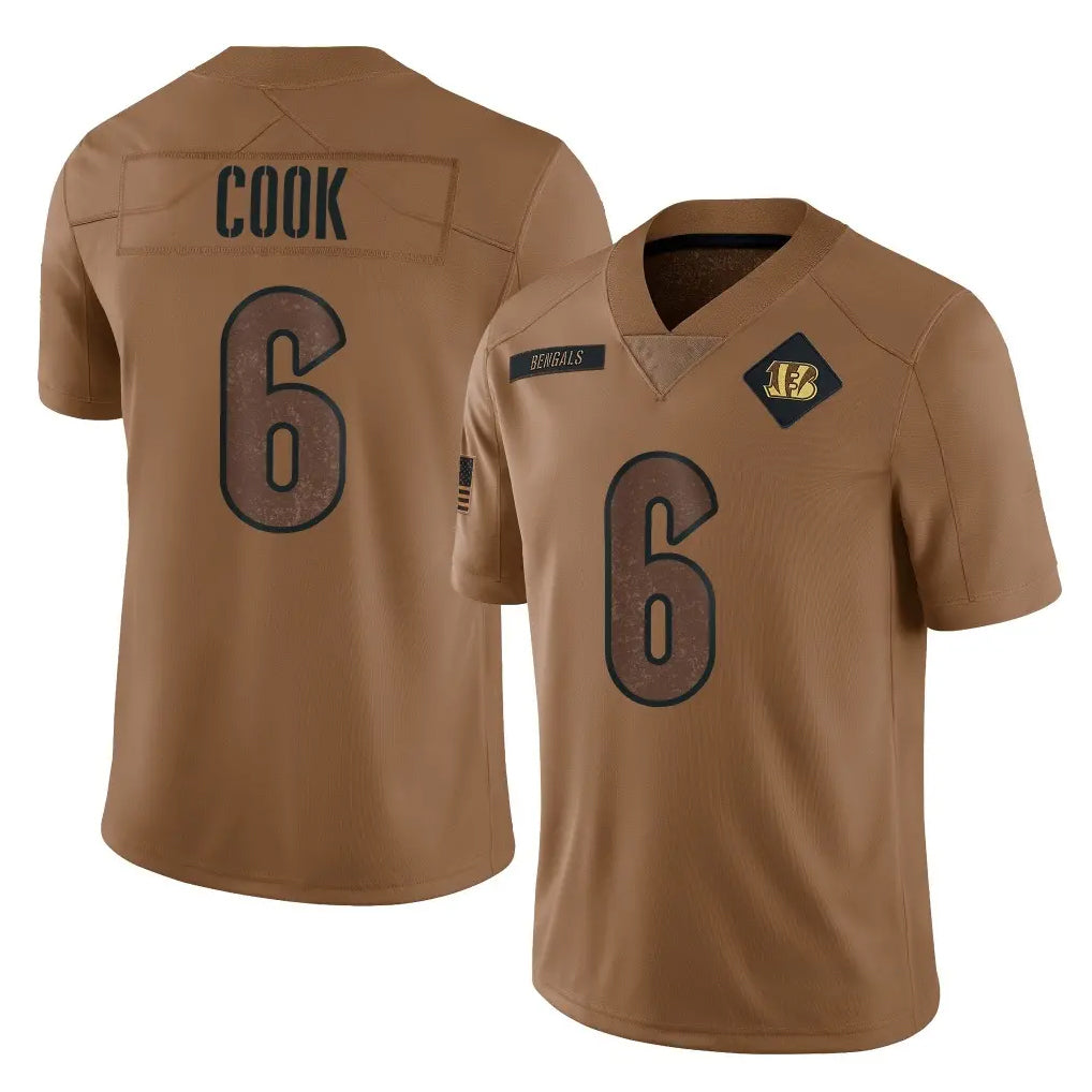 Ncoe C.Bengals #6 Brian Cook Player Brown Salute to Service Limited Stitched Jerseys