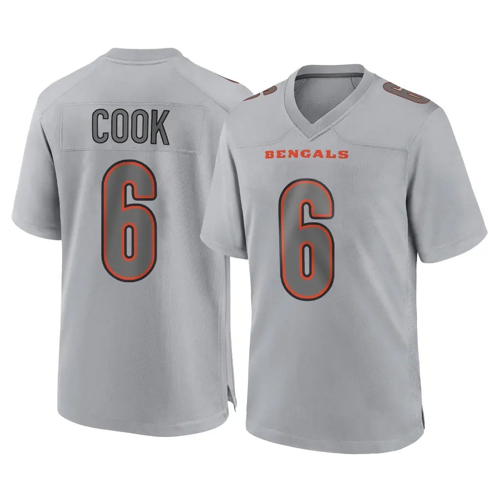 Ncoe C.Bengals #6 Brian Cook Player Gray Atmosphere Fashion Game Stitched Jerseys