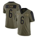 Ncoe C.Bengals #6 Brian Cook Player Olive Salute to Service Game Stitched Jerseys