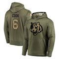 Ncoe C.Bengals #6 Brian Cook Player Olive Salute to Service Pullover Hoodies Home Game Stitched Jerseys