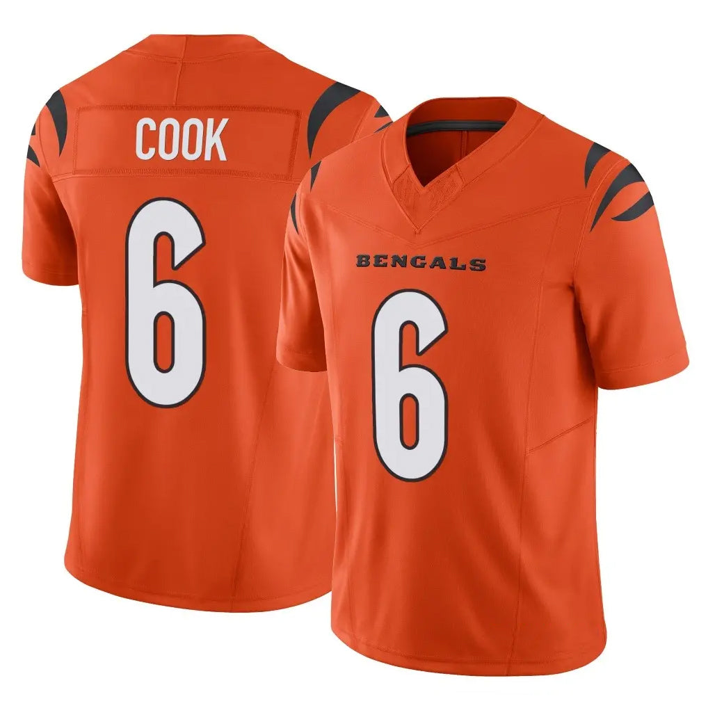 Ncoe C.Bengals #6 Brian Cook Player Orange Vapor F.U.S.E. Limited Home Game Stitched Jerseys