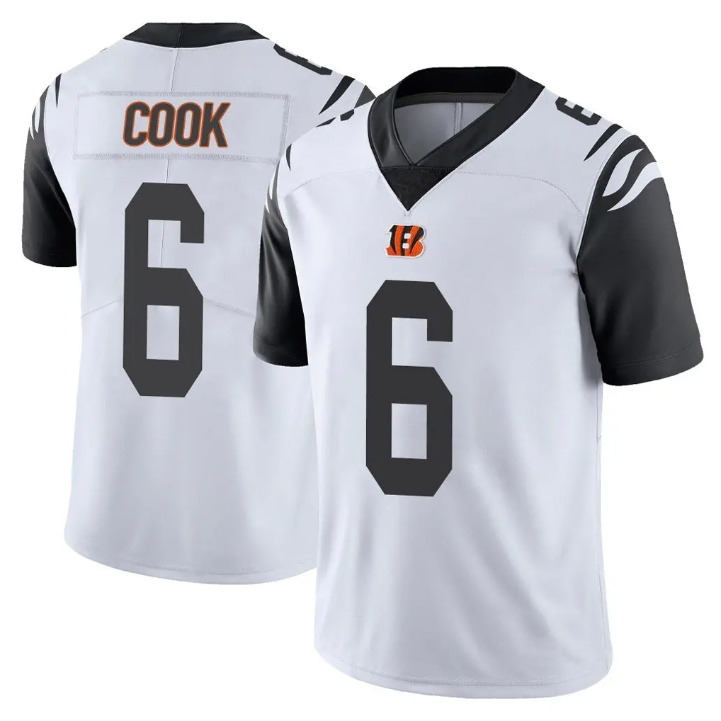 Ncoe C.Bengals #6 Brian Cook Player White Color Rush Vapor Untouchable Limted Home Game Stitched Jerseys